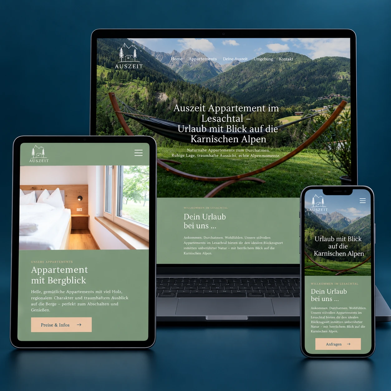 Das Kreativbüro | Referenzen | Webdesign | Auszeit Appartement