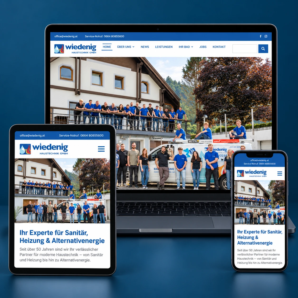 Das Kreativbüro | Referenzen | Webdesign | Wiedenig Haustechnik