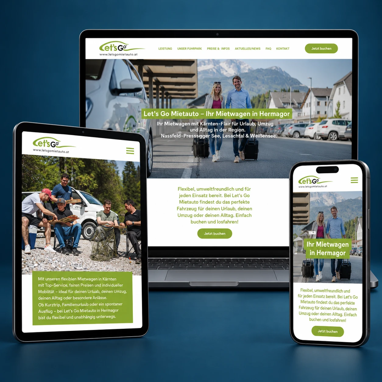 Das Kreativbüro | Referenzen | Webdesign | Lets go Mietauto